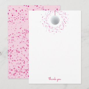 Disco Ball Dance Carte de remerciements rose