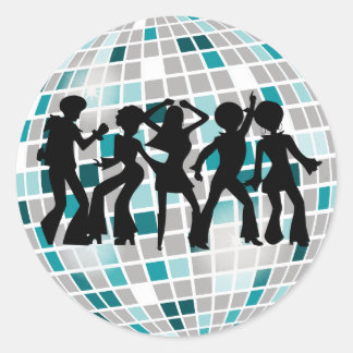 Disco Ball Dancers Birthday Party Stickers