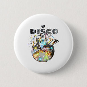 Disco Ball Disco Diva Queen - 70s Retro Vintage Da 2 Inch Round Button