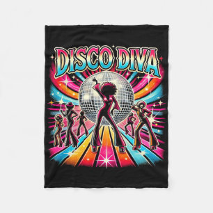 Disco Ball Disco Diva Queen  Fleece Blanket