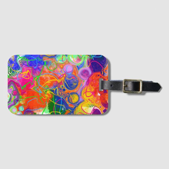 Disco Ball Electricity Fluid Art Luggage Tag (Front Horizontal)