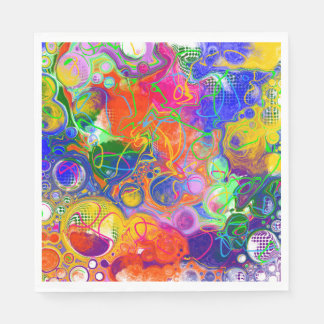 Disco Ball Electricity Fluid Art   Napkin