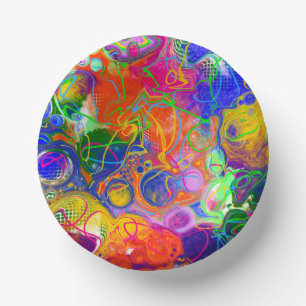 Disco Ball Electricity Fluid Art  Paper Plate