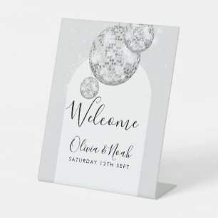 Disco Ball Engagement Party  Pedestal Sign