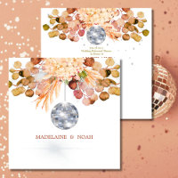 Disco Ball Floral Elegant Wedding Rehearsal Square
