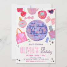 Disco Ball Girl Birthday Invitation
