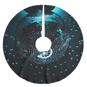 Disco Ball Glare, Nightclub Background. Brushed Polyester Tree Skirt