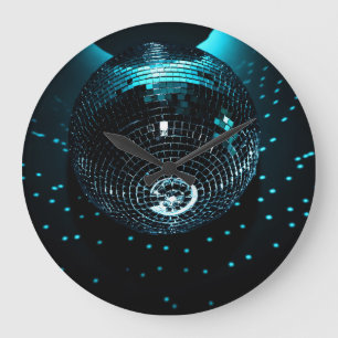 Disco Ball Glare, Nightclub Background. Large Clock