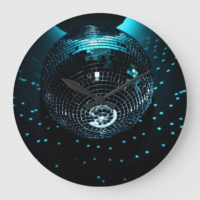 Disco Ball Glare, Nightclub Background. Large Clock (Front)
