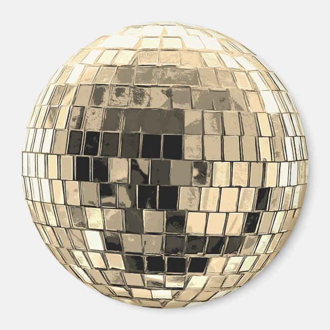 Disco Ball -Gold Magnet (Front)