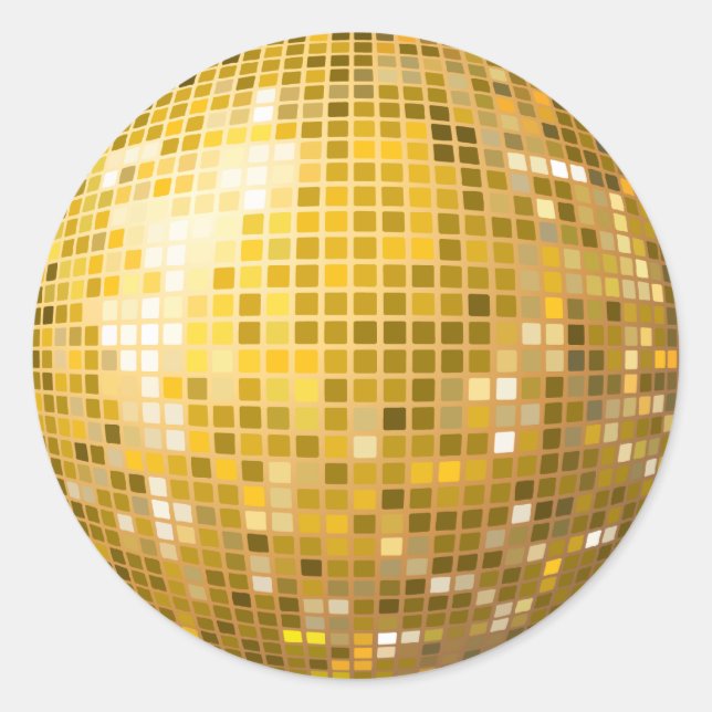 Disco Ball Gold Sticker (Front)