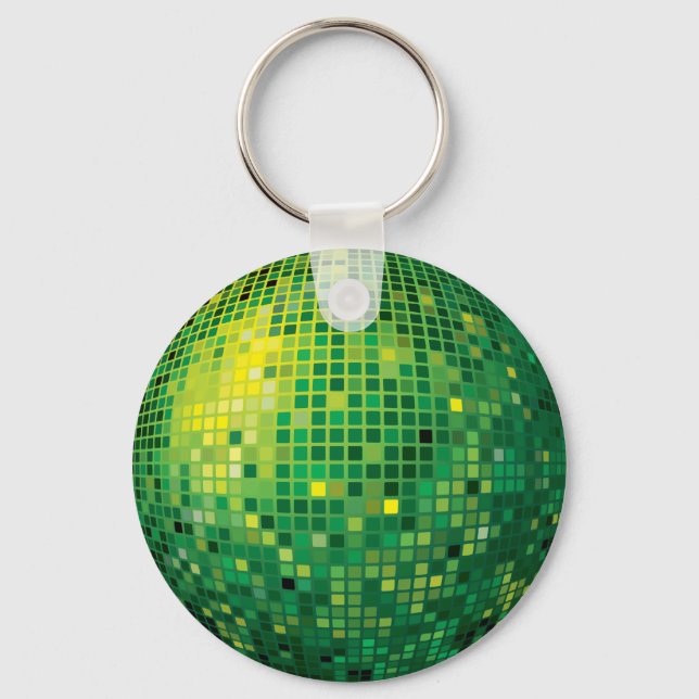 Disco Ball Green Keychain (Front)