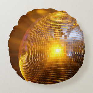 disco ball groovy round pillow