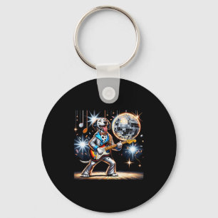 Disco Ball Guitar Dalmatian Dog Men Women Kids Keychain