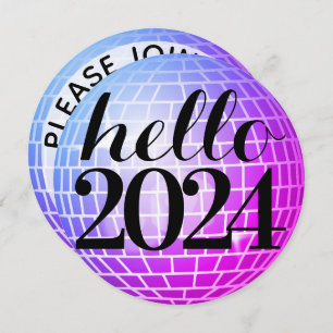 Disco Ball Hello New Year Invitation