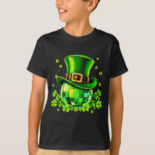 Disco Ball Leprechaun Hat Irish Shamrock St Patric T-Shirt