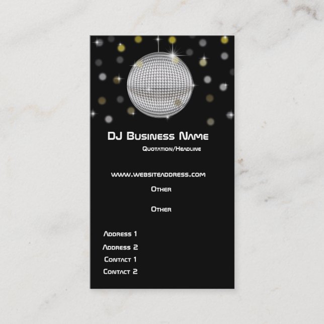 Disco Ball & Lights Business Card (Front)
