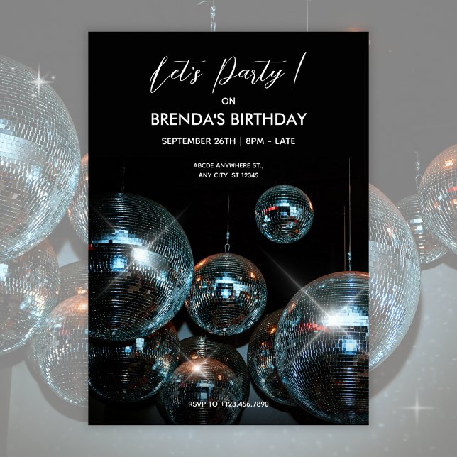 Disco ball Ligts Birthday Party  Invitation (Creator Uploaded)