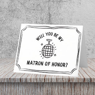 Disco Ball Matron of Honour Proposal Fun & Trend Card