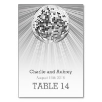 Disco Ball Party Table Card