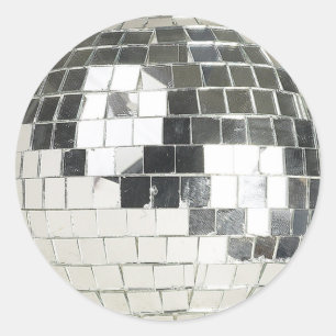 disco ball photo classic round sticker