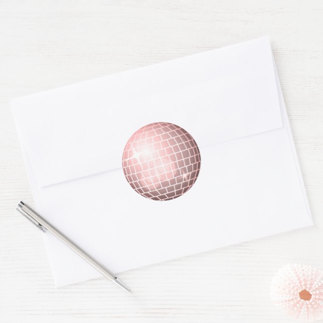 Disco Ball Retro 70s Champagne Pink Envelope Seal (Envelope)