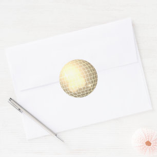Disco Ball Retro 70s Gold Envelope Seal