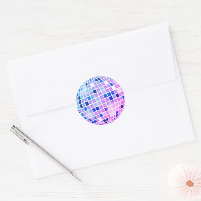 Disco Ball Retro 70s Pink Blue Envelope Seal (Envelope)