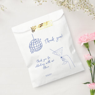 Disco Ball Retro Birthday cocktail thank you favou Favour Bag