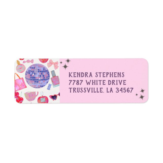 Disco Ball Return Address Labels (Front)