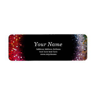 disco ball return address stickers