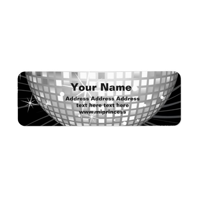 disco ball return address stickers (Front)