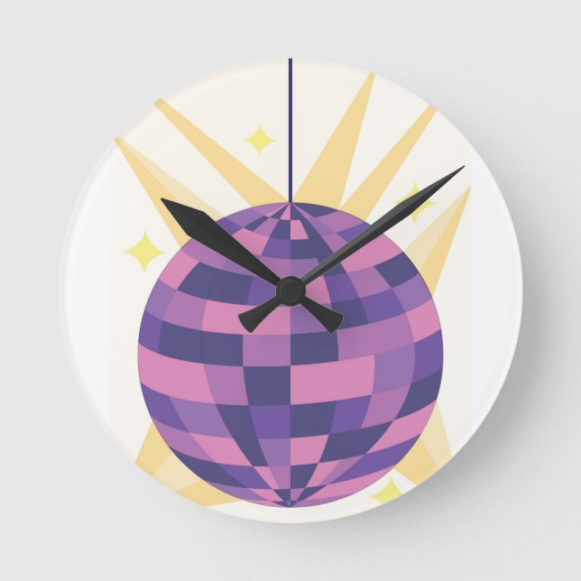 Disco Ball Round Clock (Front)