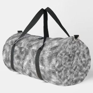 Disco Ball Themed Faux Silver Duffle Bag