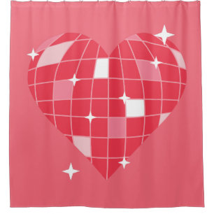 disco ball valentine 1970s pink heart