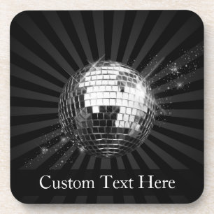 Disco Ball w/Black Background Coaster