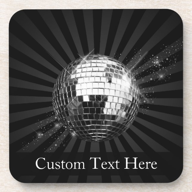 Disco Ball w/Black Background Coaster (Front)