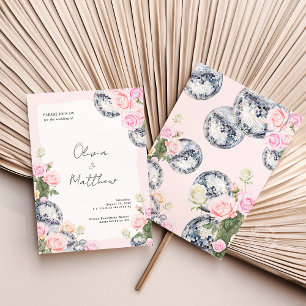 Disco Ball Wedding Invitation Floral