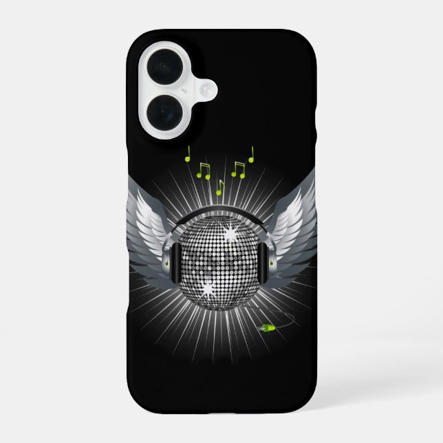 Disco Ball Wings iPhone 16 Case (Back)