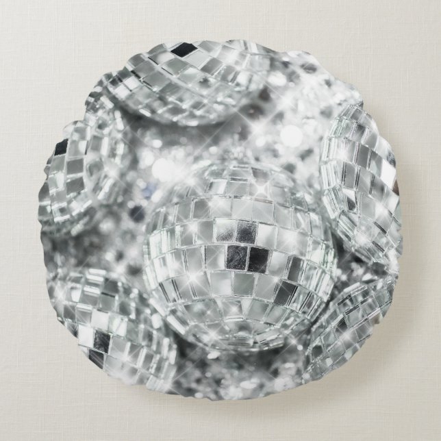 Disco Balls Glam #1 #retro #wall #art Round Pillow (Front)