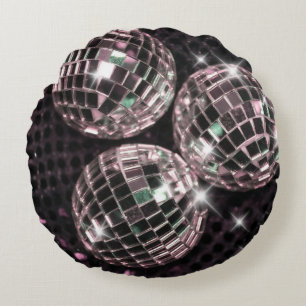 Disco Balls Glam #8 #retro #wall #art Round Pillow