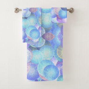 Disco balls in pastel rainbow colours - 3D optics Bath Towel Set