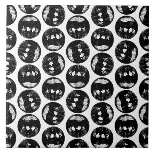 Disco Balls Mirror Ball Pattern CUSTOM BG COLOR Tile