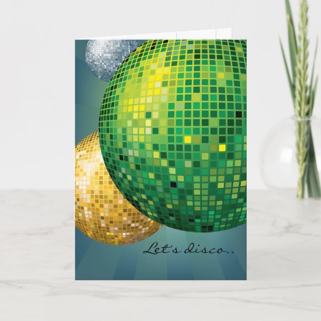Disco Balls New Year Party Card (Front)