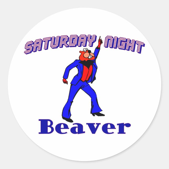 Disco Beaver Classic Round Sticker (Front)