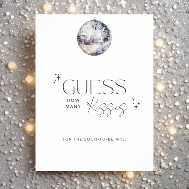 Disco Bridal Shower How Many Kisses Poster (Creator Uploaded)