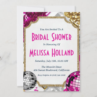 disco bridal shower invitation