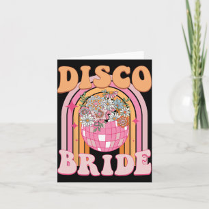 Disco Bride Bridesmaid Retro Rainbow Bachelorette  Card