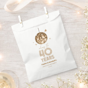 Disco Cheers 40 Years Wedding Anniversary Party Favour Bag