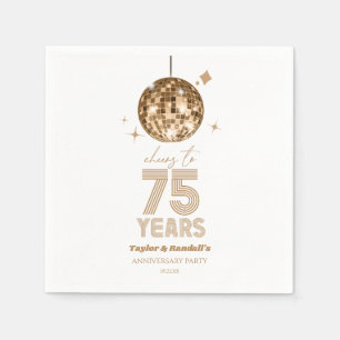 Disco Cheers 75 Years Wedding Anniversary Party Napkin